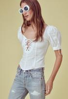 For Love & Lemons Anabella Lace Up Blouse