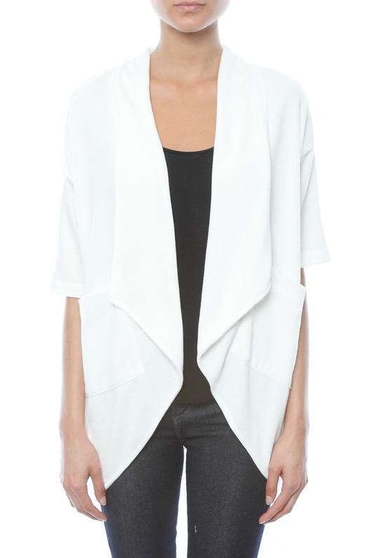 Jet By John Eshaya Crop Sleeve Angle Sweater