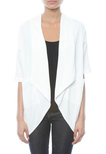 Jet By John Eshaya Crop Sleeve Angle Sweater