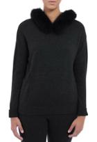 Minnie Rose Cashmere Hoodie With Real Fox Fur