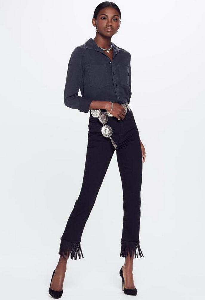 Mother High Waisted Rascal Crop Fray