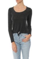 Chaser Triblend Jersey Tie Front Long Sleeve Scoop Neck Tee