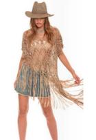 Muche Et Muchette Diosa Asymmetrical Macrame Top With Fringe