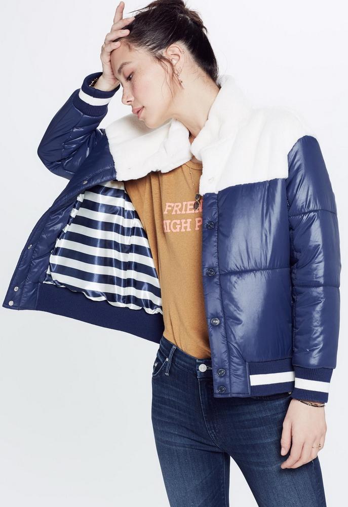 Mother The Puff Fur Snap Jacket