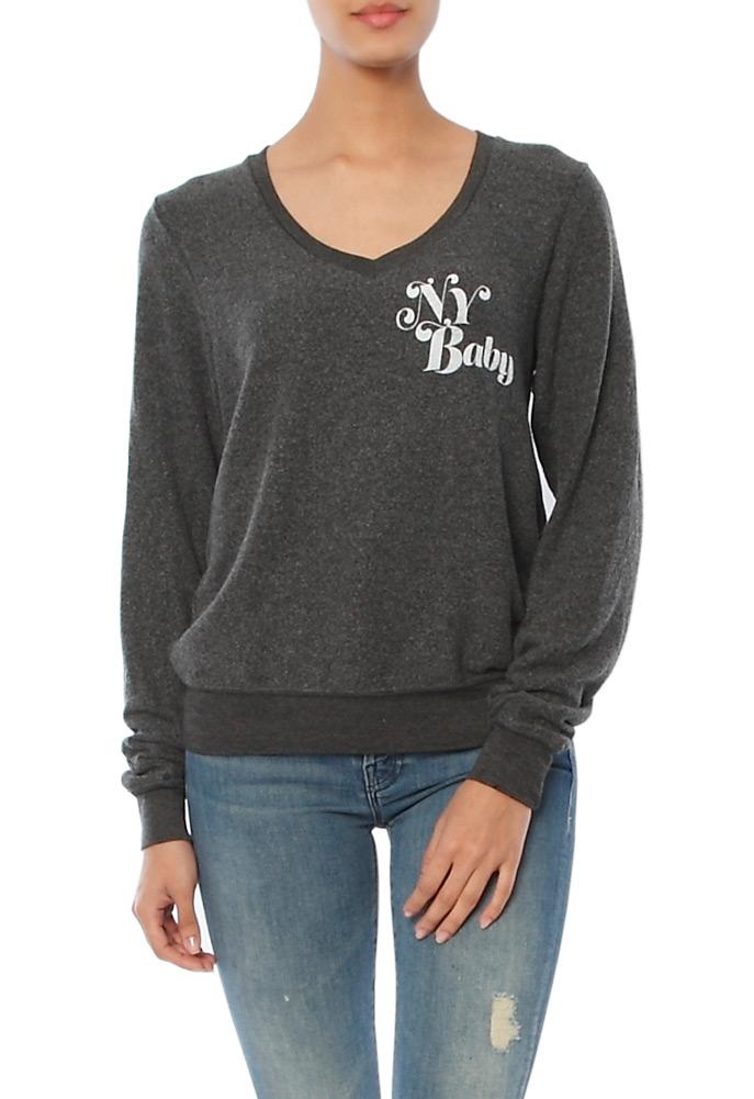 Wildfox Ny Baby Baggy Beach V Neck Jumper