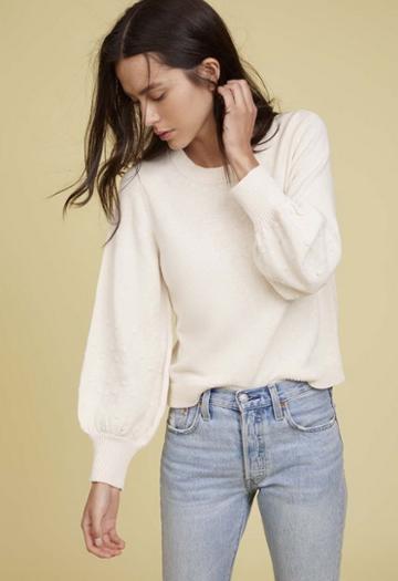 Nation Ltd Ellie Dotted Bishop Sleeve Sweater