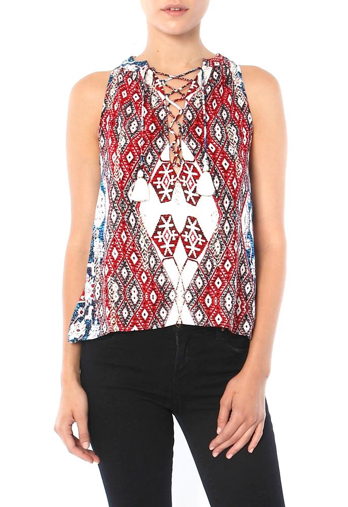Piper Anu Lace Up Top