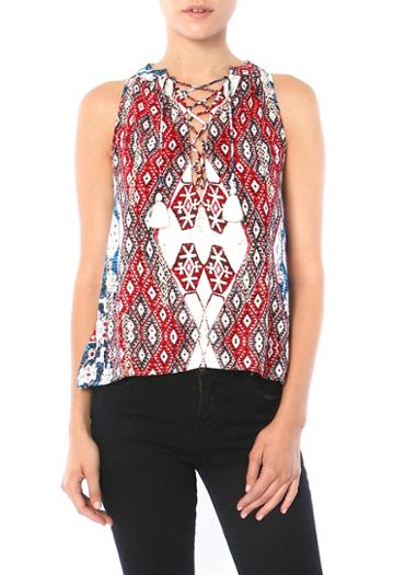 Piper Anu Lace Up Top