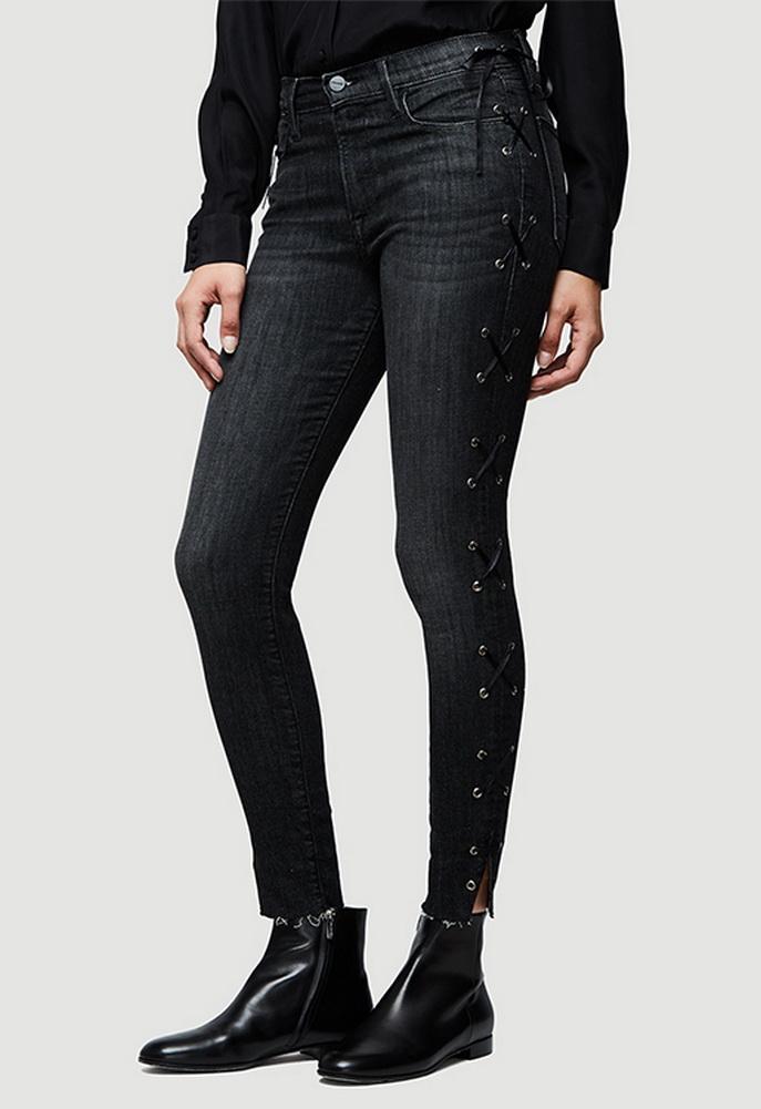 Frame Denim Le High Skinny Side Lace Up Jean