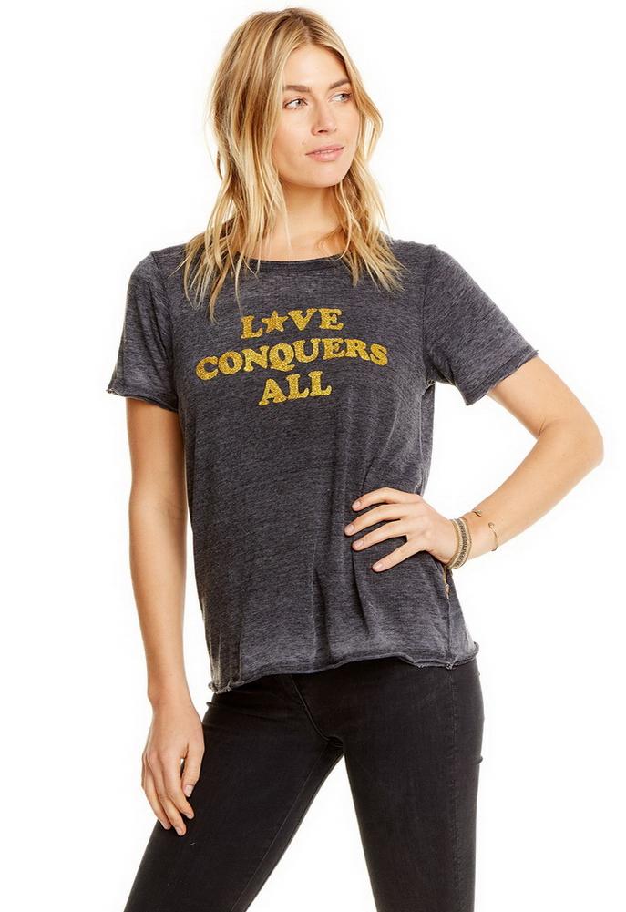 Chaser Love Conquers All Triblend Short Sleeve Tee