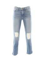 Frame Denim Le High Straight Jean With Raw Edge Exposed Zipper