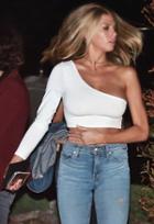 Bossa Crescent One Shoulder Crop Top As Seen On Charlotte Mckinney