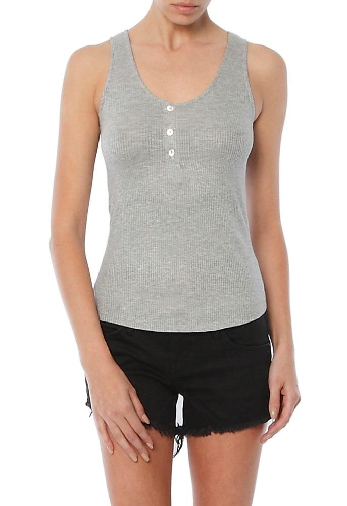 Monrow Granite Baseball Hem Rib Tank