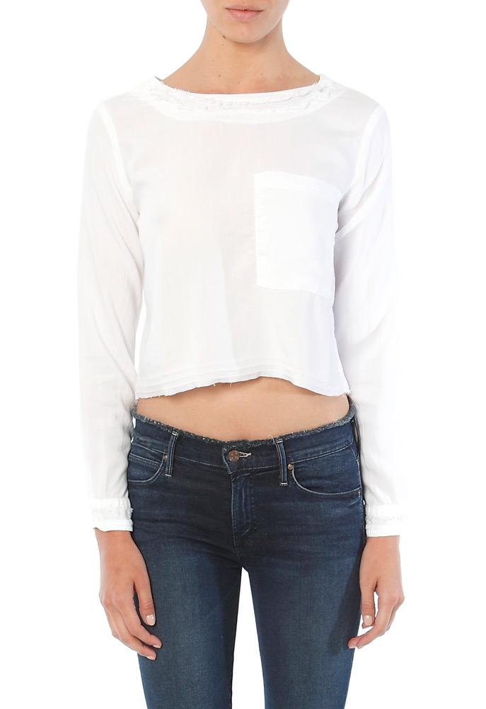 Bella Dahl Raw Edge Pocket Shirt