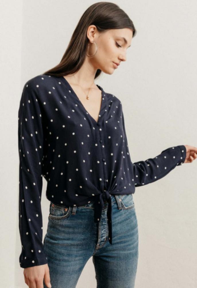 Rails Sloane Tie Front Top