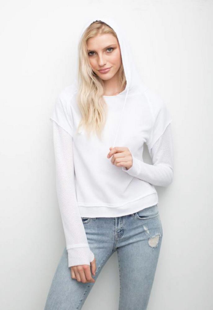 Generation Love Lennox Perforated Hooded Double Layer Sweatshirt