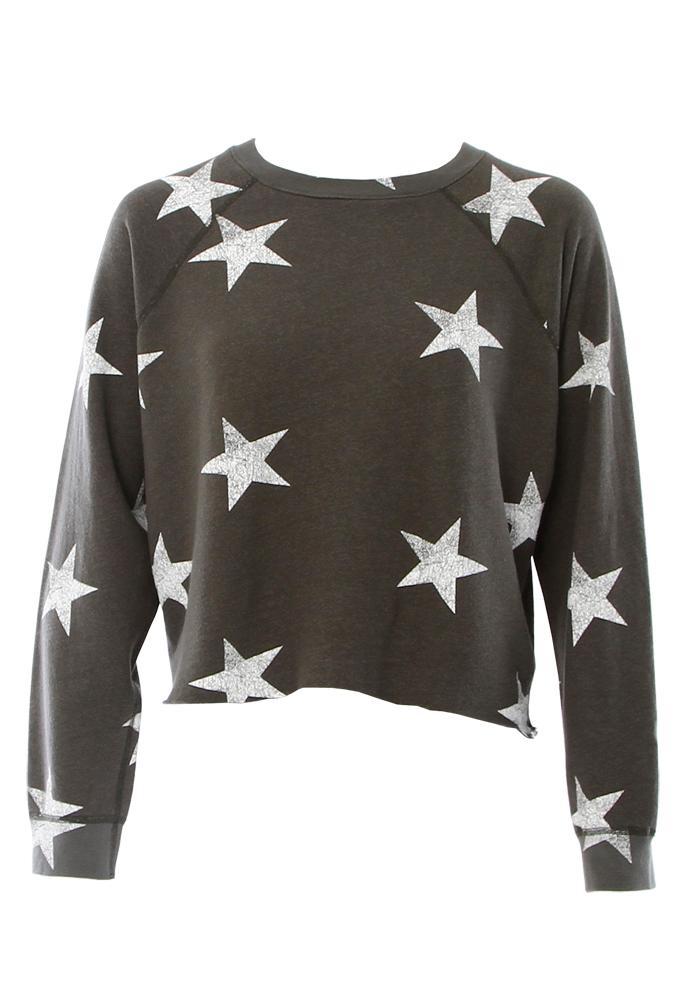 Monrow Oversized Star Cut Off Raglan