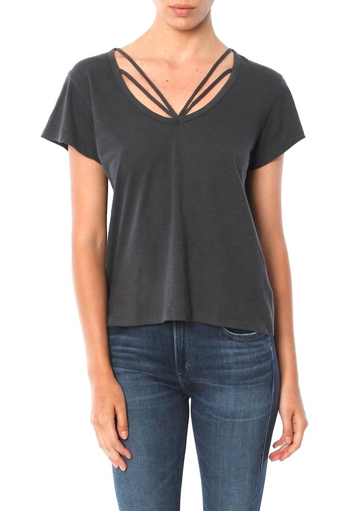 Lna  Strapped Deep V Tee