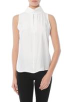 Frame Denim Mock Neck Silk Blouse