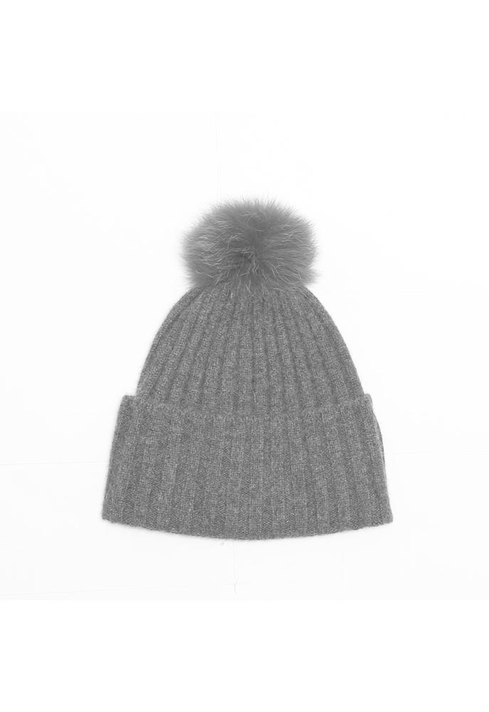 Minnie Rose Chunky Rib Pom Hat