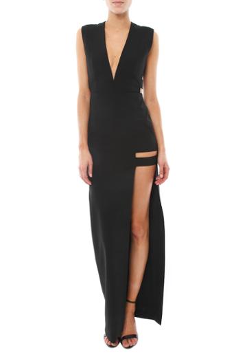 Mason By Michelle Mason Cage Plunge Gown