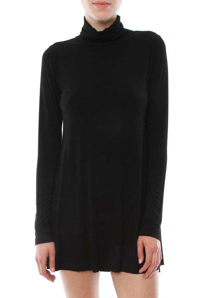 Michael Lauren Leo Long Sleeve Turtleneck Mini Dress