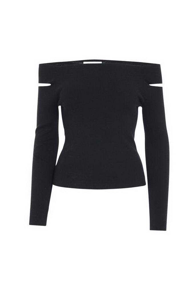 Minnie Rose Cotton Off Shoulder Sweater