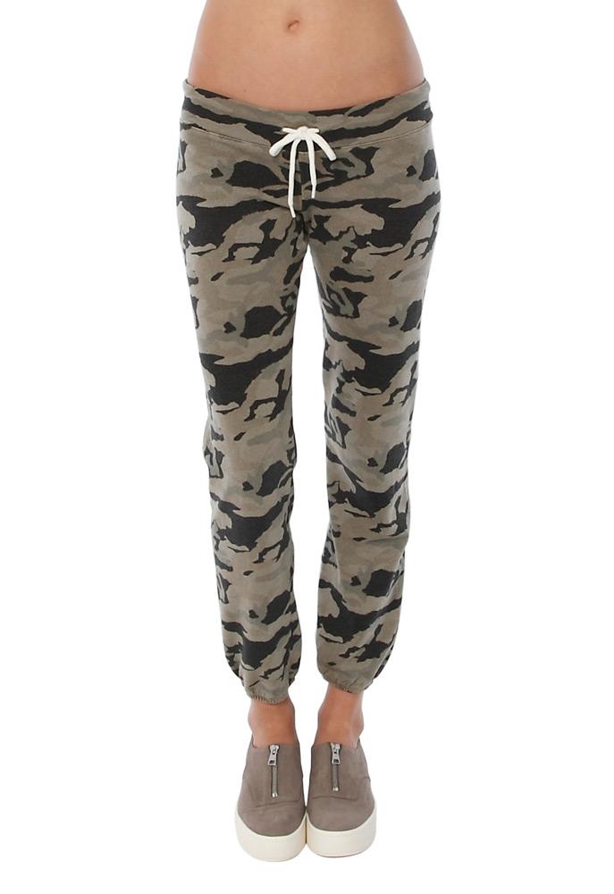 Monrow Vintage Sweatpants With Bone Blue Camo
