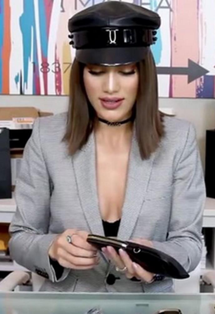 Ruslan Baginskiy Leather Baker Boy Hat As Seen On Camila Coelho