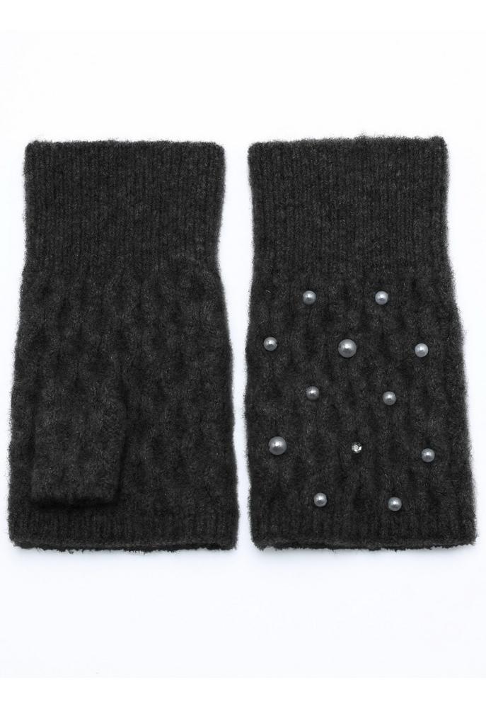 Minnie Rose Cuddle Cashmere Gloves With Pearls And Rhinestones