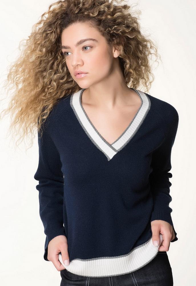 27 Miles Malibu Revenna Deep V Neck Sweater