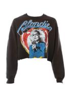 Madeworn Blondie Heart Glitter Cropped Sweatshirt