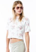 Monrow Cut Off Sweatshirt With Floral Print