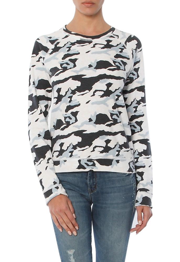 Monrow Vintage Sweatshirt With Bone Blue Camo