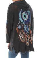 Lauren Moshi Lulu Evil Eye Dreamcatcher Hoode Sweater Poncho