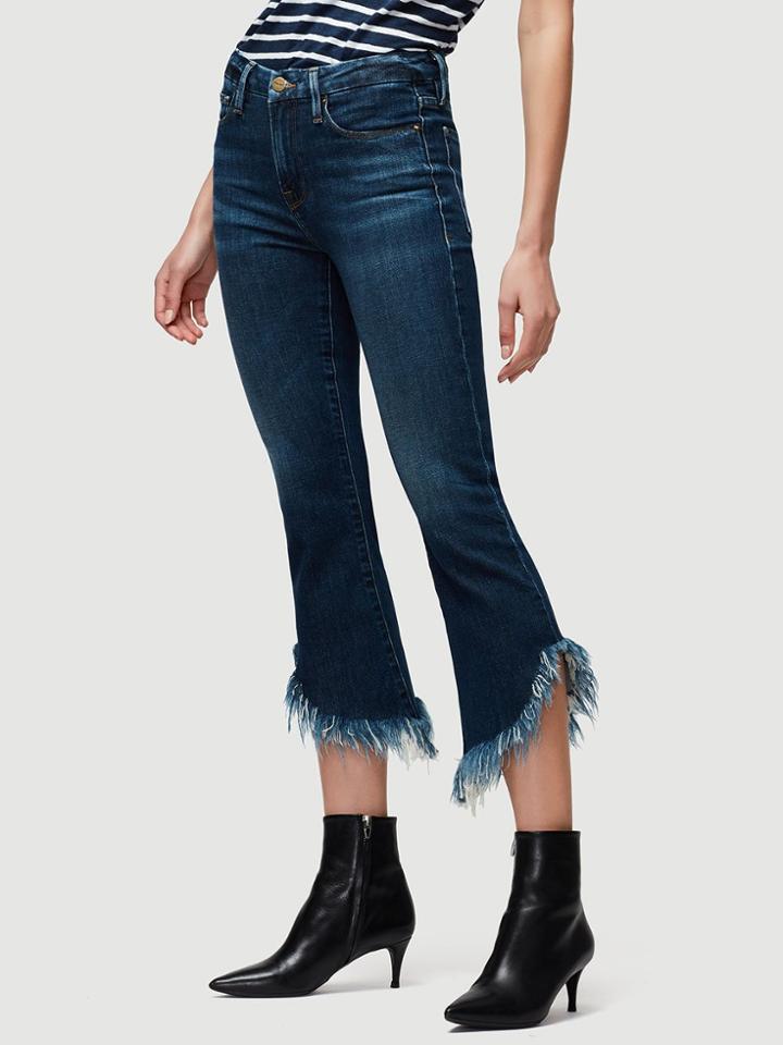 Frame Denim Le Crop Mini Boot Shredded Raw