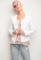 Generation Love Evie Pearls Distressed Jacket With Ruffle