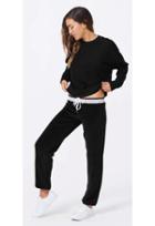 Monrow Velour Sweatpants With Rib Waistband