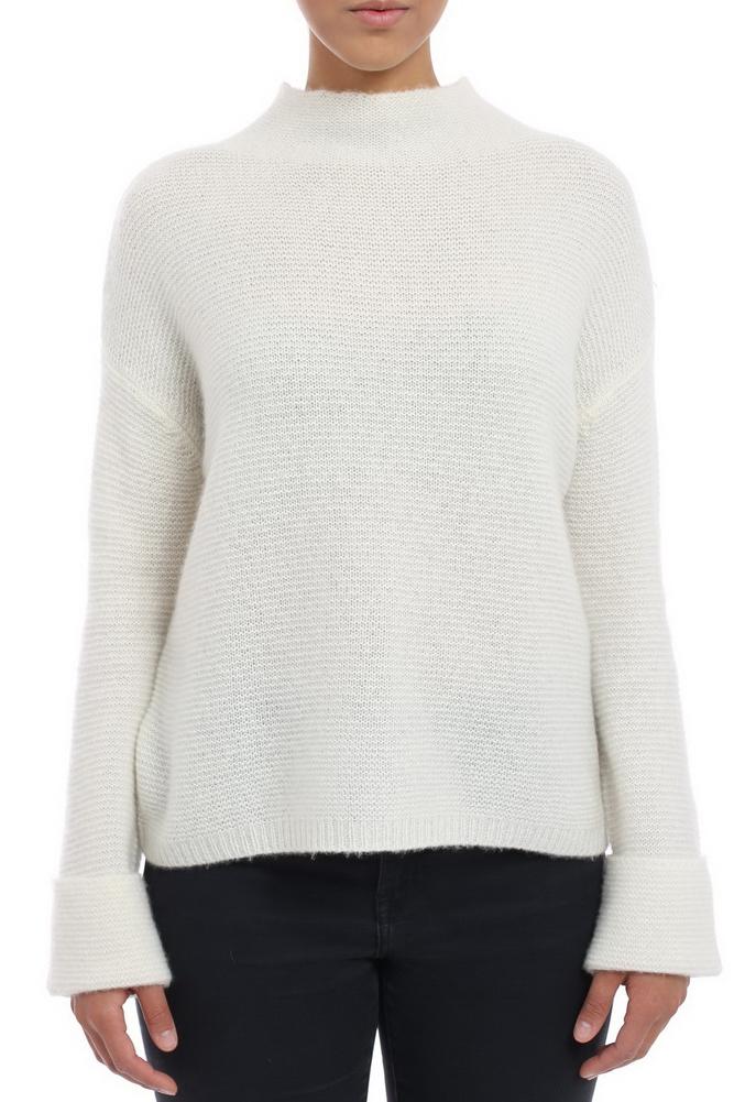 Minnie Rose Silk Cashmere Long Sleeve Mock Neck Sweater