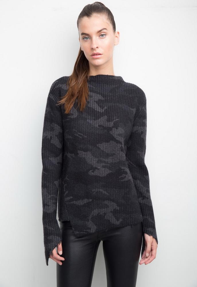 Generation Love Sage Camo Cashmere Blend Sweater