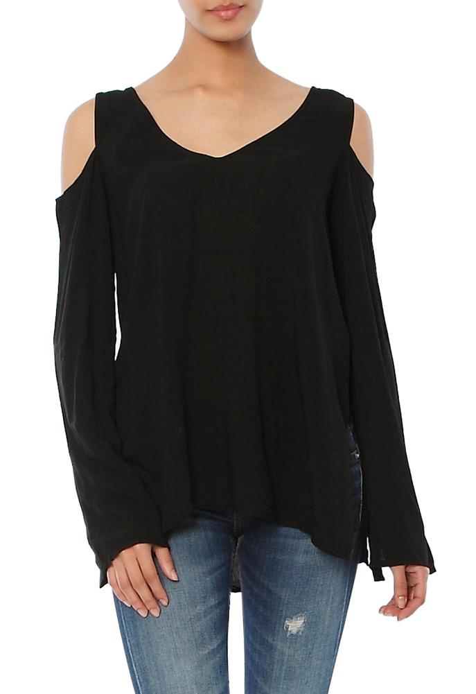 Bella Dahl Cold Shoulder V Neck