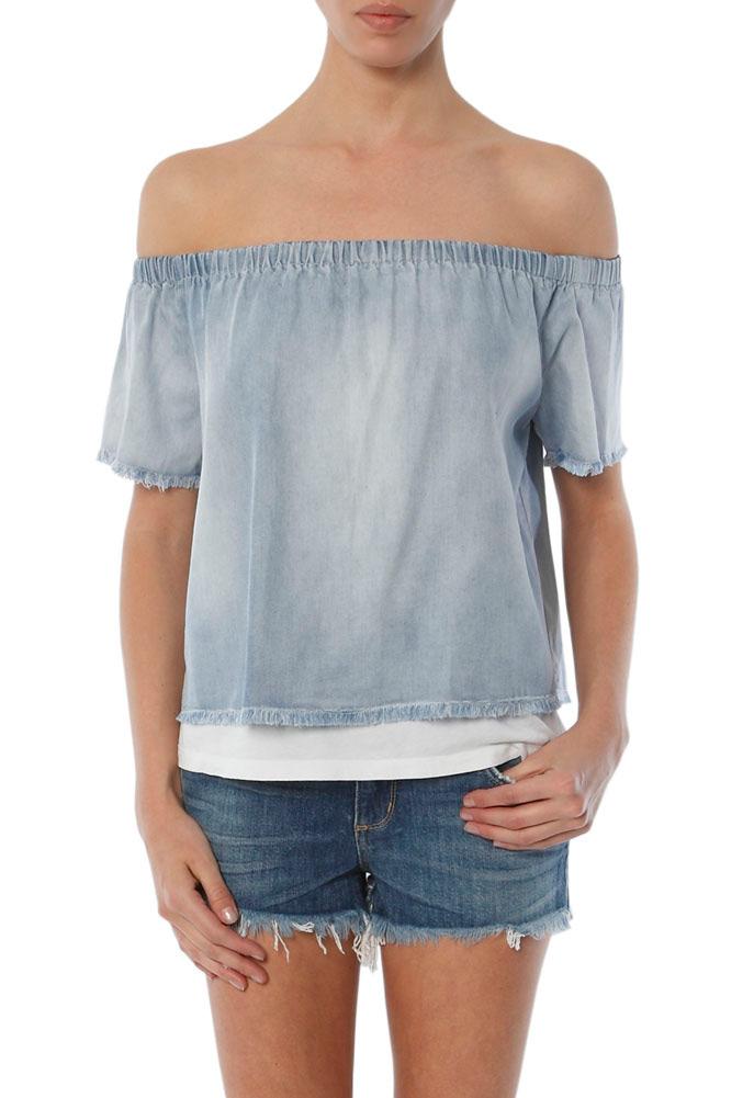 Generation Love Brenda Frayed Off Shoulder Top