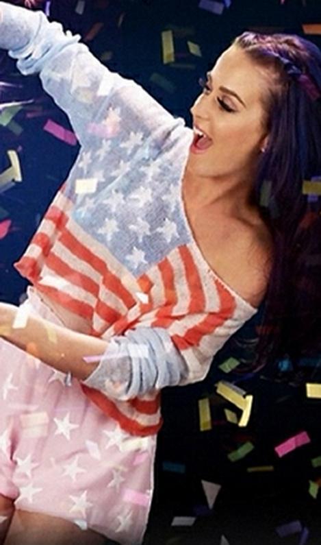 Wildfox Born On The Fourth Of July Billy Cropped Sweater As Seen On Katy Perry