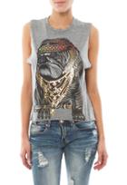 Lauren Moshi Kinzington Faded Bulldog Vintage Crop Muscle Tank