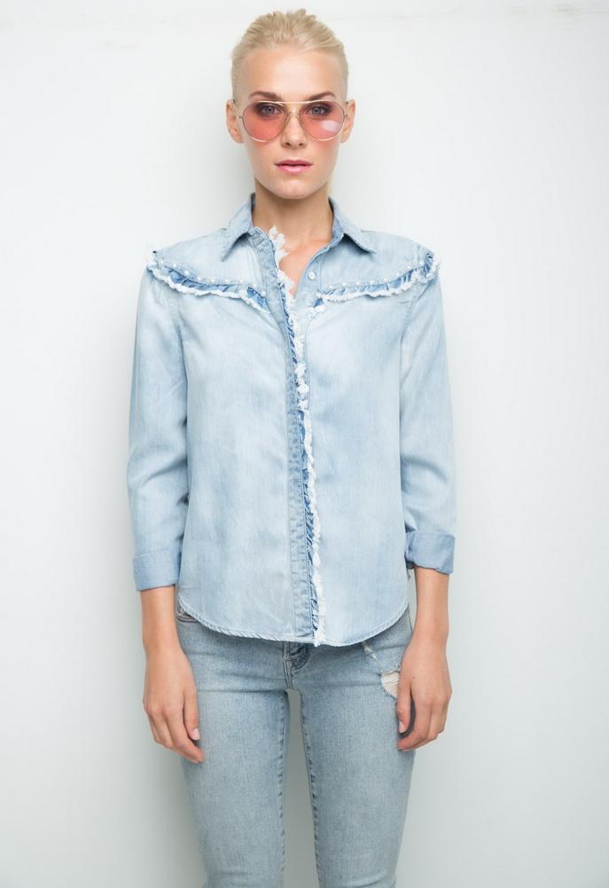 Generation Love Tori Pearls Button Down Shirt