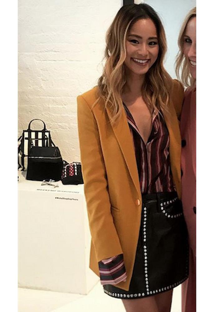 Frame Denim Studded Leather Mini Skirt As Seen On Jamie Chung