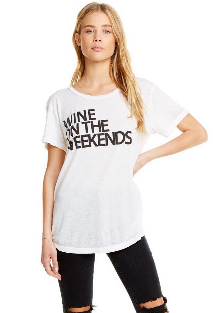 Chaser Wine On The Weekend Vintage Jersey Tee