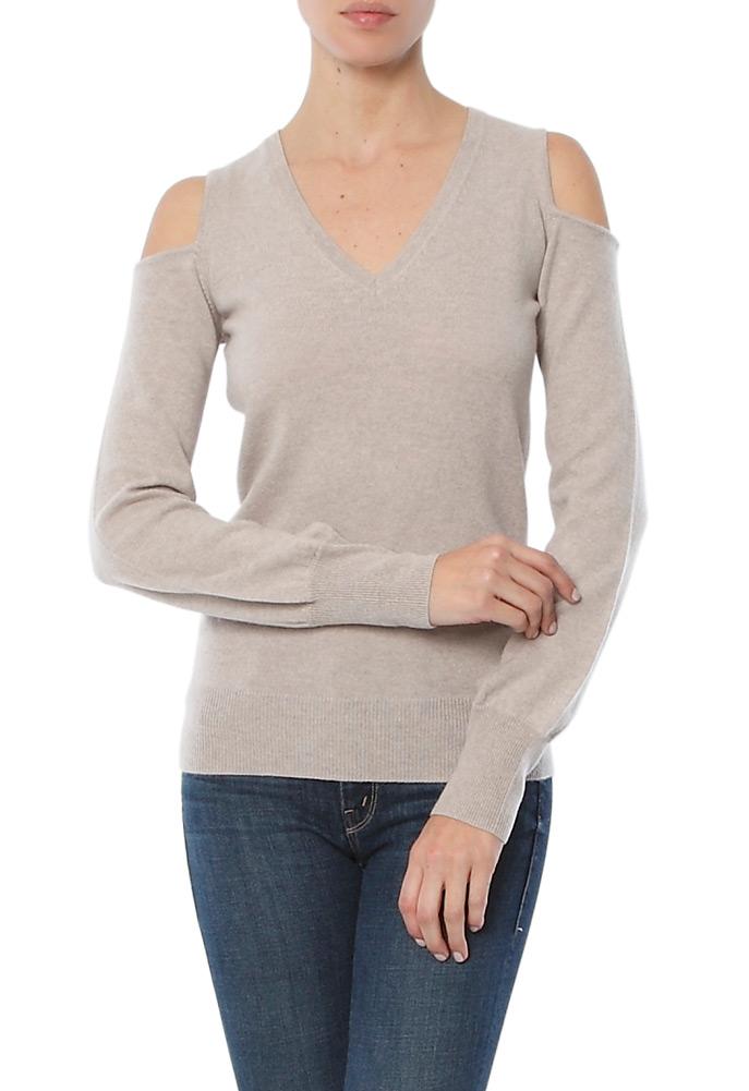 Autumn Cashmere Cold Shoulder V-neck Sweater
