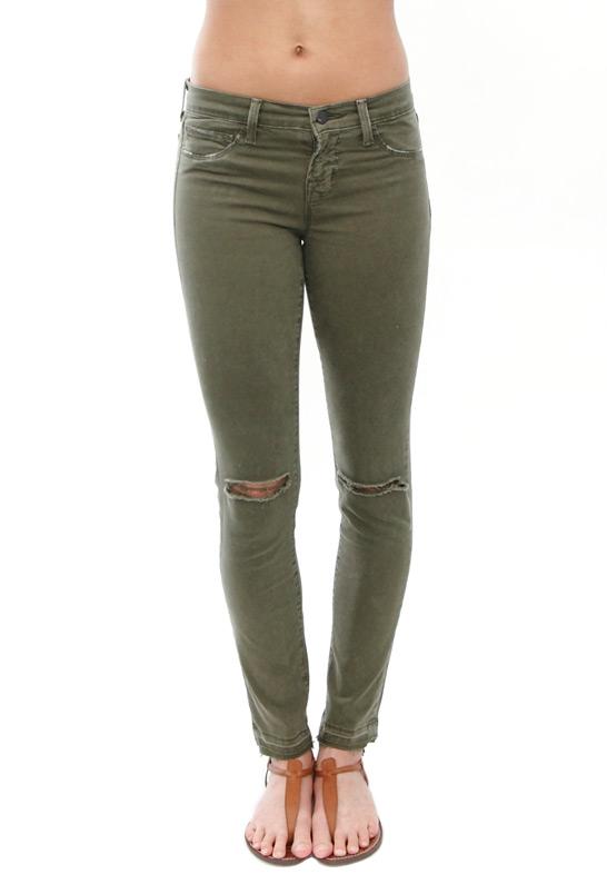 J Brand Mid Rise Ripped Skinny Jean With Released Hem