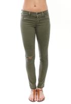 J Brand Mid Rise Ripped Skinny Jean With Released Hem